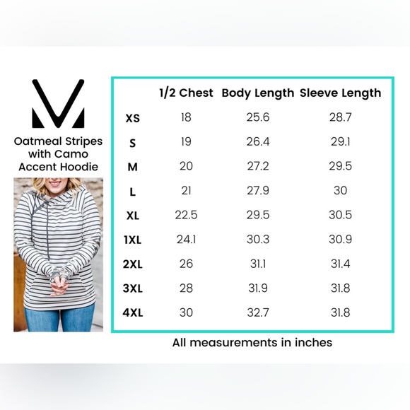 💥 BOGO 💥 NWT Michelle Mae | Double Hood Sweatshirt | Stripes | Camo | Medium - Picture 6 of 6